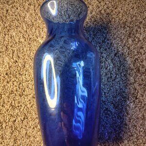 Cobalt Blue Full Bodied Flared Top Flower Vase Stunning Blue Color